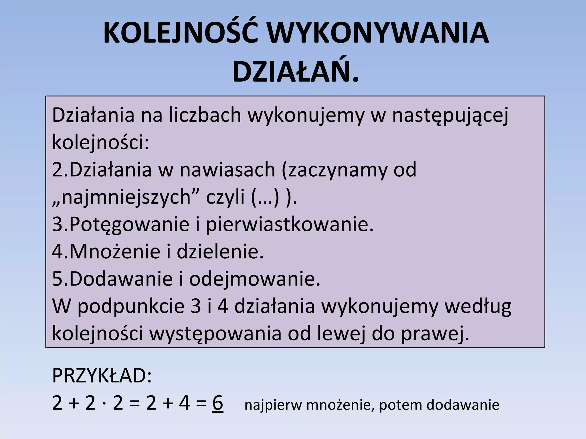 Działania Na Liczbach Klasa 5 - Dzialania na liczbach_wymiernych | PPT