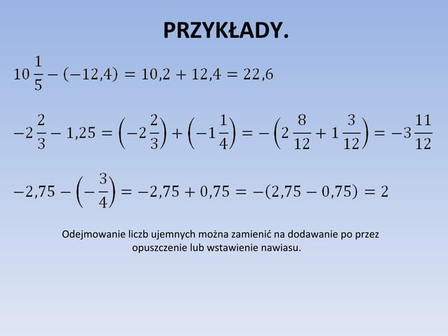 Dzialania na liczbach_wymiernych | PPT