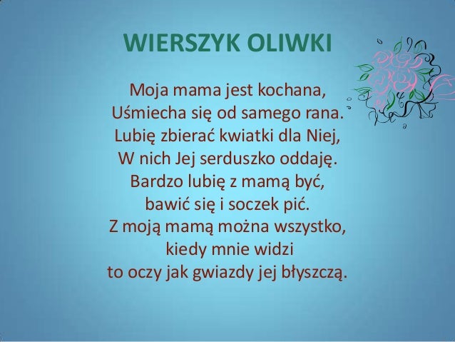 Moja Mama Jest Zwyczajna Wiersz DLA MAM