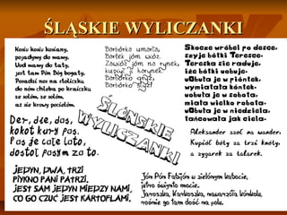 ŚLĄSKIE WYLICZANKI
 