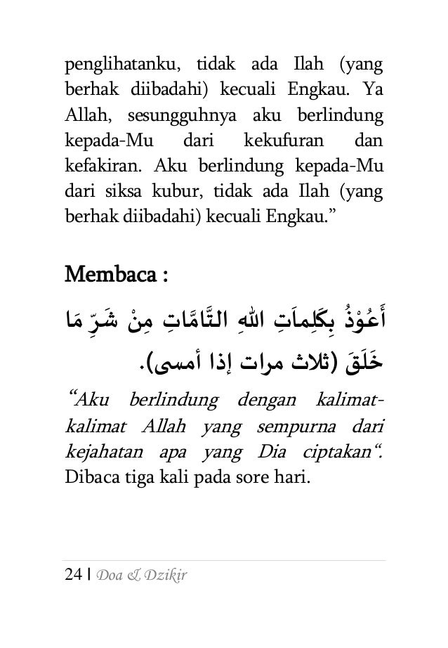 Dzikir Pagi Dan Petang Yang Diajarkan Nabi Bacaan Dan