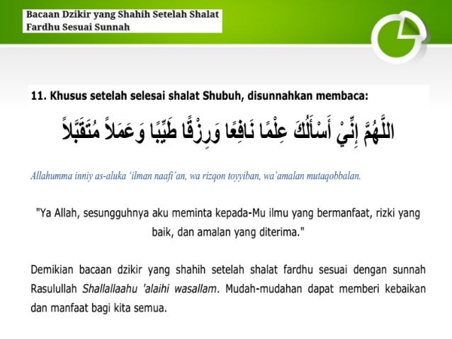 Dzikir Yang Shahih Setelah Shalat Fardhu
