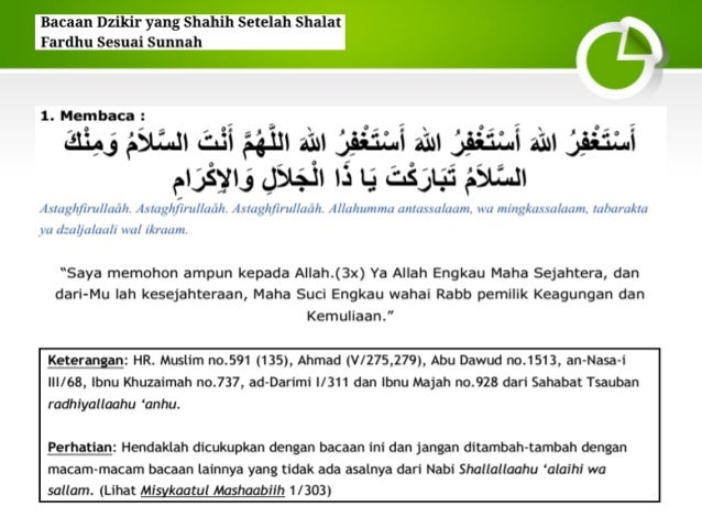 Dzikir Yang Shahih Setelah Shalat Fardhu