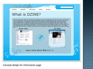 Concept design for information page 