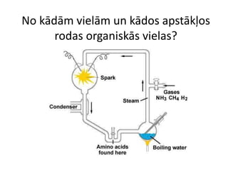 No kādām vielām un kādos apstākļos
      rodas organiskās vielas?
 