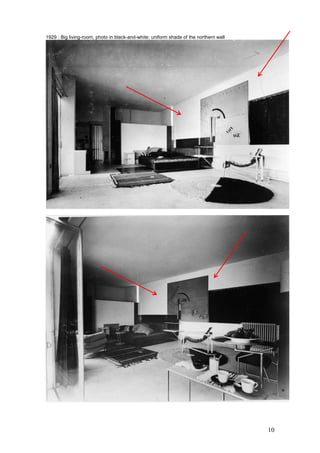 10
1929 : Big living-room, photo in black-and-white: uniform shade of the northern wall
 