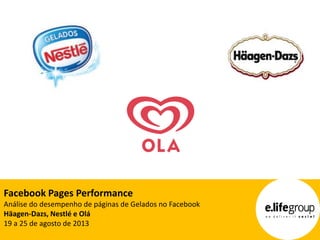 JULHO | 2013
Facebook Pages Performance
Análise do desempenho de páginas de Gelados no Facebook
Häagen-Dazs, Nestlé e Olá
19 a 25 de agosto de 2013
 