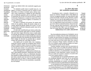 448 El predicador y la oración
El elemento
templo que debería haber sido mantenido sagrado para
del proceso
Dios.
de muerte
Su ministerio puede atraer el pueblo hacia él, a la
está detrás de Iglesia, a la forma y ceremonia; pero en verdad no atrae
las palabras,
hacia Dios y no induce a la dulce, santa y divina comudetrás del
nión. Como consecuencia, la Iglesia ha sido refrescada,
sermón,
pero no edificada; agradada, pero no santificada. La vida
detrás de la
es suprimida, hay un frío en el aire de verano; el estiércol
ocasión,
es horneado. Finalmente, la ciudad de nuestro Dios viene
detrás del
a ser la ciudad de la muerte; la Iglesia, un cementerio, no
ademán,
un ejército en batalla.
detrás de
En efecto, el elemento del proceso de muerte está
la acción.
detrás de las palabras, detrás del sermón, detrás de la
Ves que la
ocasión, detrás del ademán, detrás de la acción. Y es que
predicación
la predicación crucificada solamente puede venir de un
crucificada
hombre crucificado.
solamente
Un dato más: la predicación que mata es, sobre todo,
puede venir
predicación sin oración; mejor dicho, es oración «profesiodeun
nal», que mata. Largas, discursivas, secas y vacías suelen
hombre
ser este tipo de oraciones en muchos púlpitos. Sin unción
crucificado.
o corazón, ellas caen como Un hielo mortal sobre todas las

gracias de adoración. Son oraciones que imparten muerte.
Todo vestigio de devoción ha perecido bajo su alien~
Cuanto más muertas son, más largas se hacen.
Una súplica por la oración corta, viva, verdadera,
nacida del corazón, oración por el Espíritu Santo directa,
específica, ardiente, simple, untuosa en el púlpito es, pues,
el único antídoto contra la oración que mata. Y se necesita
una escuela para enseñar a los predicadores cómo orar,
más que todas las escuelas teológicas juntas...
jAlto! [Detengámonos, y reflexionemos! ¿Dónde estamos? ¿Qué estamos haciendo? ¿Predicando para matar?
¿Orando para matar? ¿Acaso no deberíamos descartar
para siempre la maldita predicación que mata y la oración
que mata, y hacerla una cosa real, la cosa más poderosa
donada del Cielo a la Tierra, y traer los abiertos e inagotables tesoros de Dios para las necesidades y mendicidades del hombre?

La clave del éxito del verdadero predicador 449

4
La clave del éxito
del verdadero predicador
Permítasenos mirar a menudo a Brainerd en los
Nuestra
bosques de América, vertiendo toda su alma delante de
comunión
Dios por los paganos perdidos, sin cuya salvación nada
con Dios
podría hacerlefeliz. Oración secreta, ferviente, oración
sólo es de
creyente, esta es la raíz de toda piedad personal. Un coutilidad
nocimiento competente del idioma donde un misionero
cuando
vive, un temperamento suave y persuasivo, un corazón
podemos
que se da a Dios en comunión secreta, estos son los mé- emplear sus
ritos que, más que todo conocimiento, o todo otro don, inapreciables
nos prepararán para llegar a ser los instrumentos de
beneficios
Dios en la gran obra de la redención humana.
en bien de
los demás.
HERMANDAD DE CAREY, SERAMPORE

Hay dos tendencias extremas en el ministerio: una es
encerrarse en sí mismo, fuera de toda comunicación con
el pueblo, tal como hicieron los monjes y los ermitaños de
antaño, los cuales se encerraron alejándose de los hombres
para estar más cerca de Dios (creían ellos). Pero, naturalmente, fracasaron. Porque nuestra comunión con Dios
sólo es de utilidad cuando podemos emplear sus inapreciables beneficios en bien de los demás.
Nosotros, también, muchas veces nos encerramos en
nuestro estudio, junto a la polilla de los libros, incluso de
la Biblia, y nos convertimos en «hacedores de sermones»;
notables en literatura y en pensamientos y, sin embargo,
descuidando lo más importante: nuestra comunión con
Dios por medio de la oración, inclusive, la oración intercesora por nuestro prójimo y vecino.
Los predicadores que son grandes pensadores y grandes estudiantes debieran, sobre todo, ser los más grandes
hombres de oración, o si no serán los más grandes
apóstatas, profesionales sin corazón, racionalistas, menor
que el último de todos los predicadores en la estima de Dios.
La otra tendencia es la de popularizar enteramente el
ministerio. Esto está muy bien, pues nos ayuda a conectar
COn nuestros hermanos y a no vivir aislados; pero existe el
peligro de dejar de ser hombres de oración, absorbidos por

 