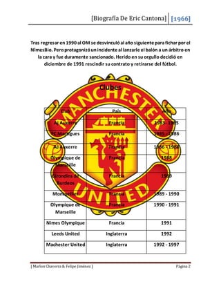 Carte en édition limitée TOPPS ROOKIE ERIC CANTONA OM - Collection