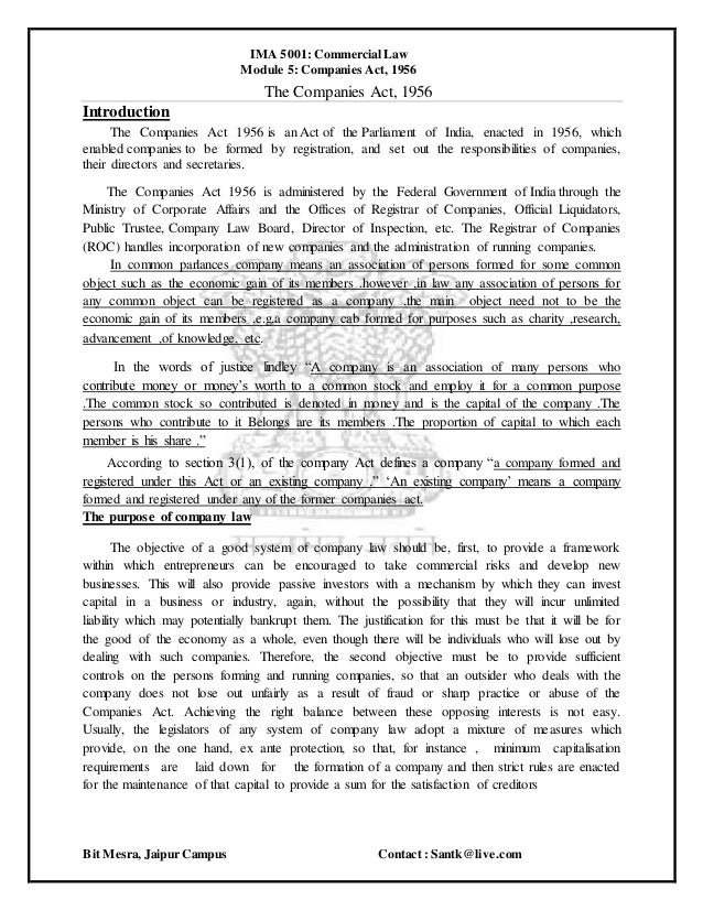 company act 1956