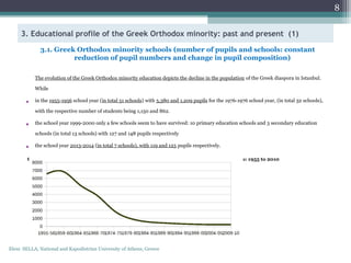 3. Educational profile of the Greek Orthodox minority: past and present (1)
3.1. Greek Orthodox minority schools (number o...