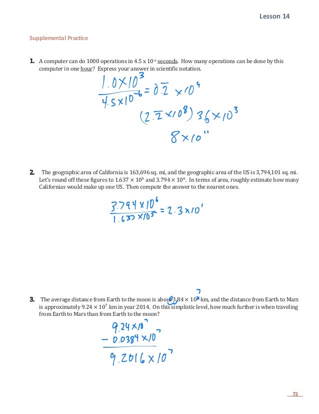 Scientific notation word problems worksheet with answers