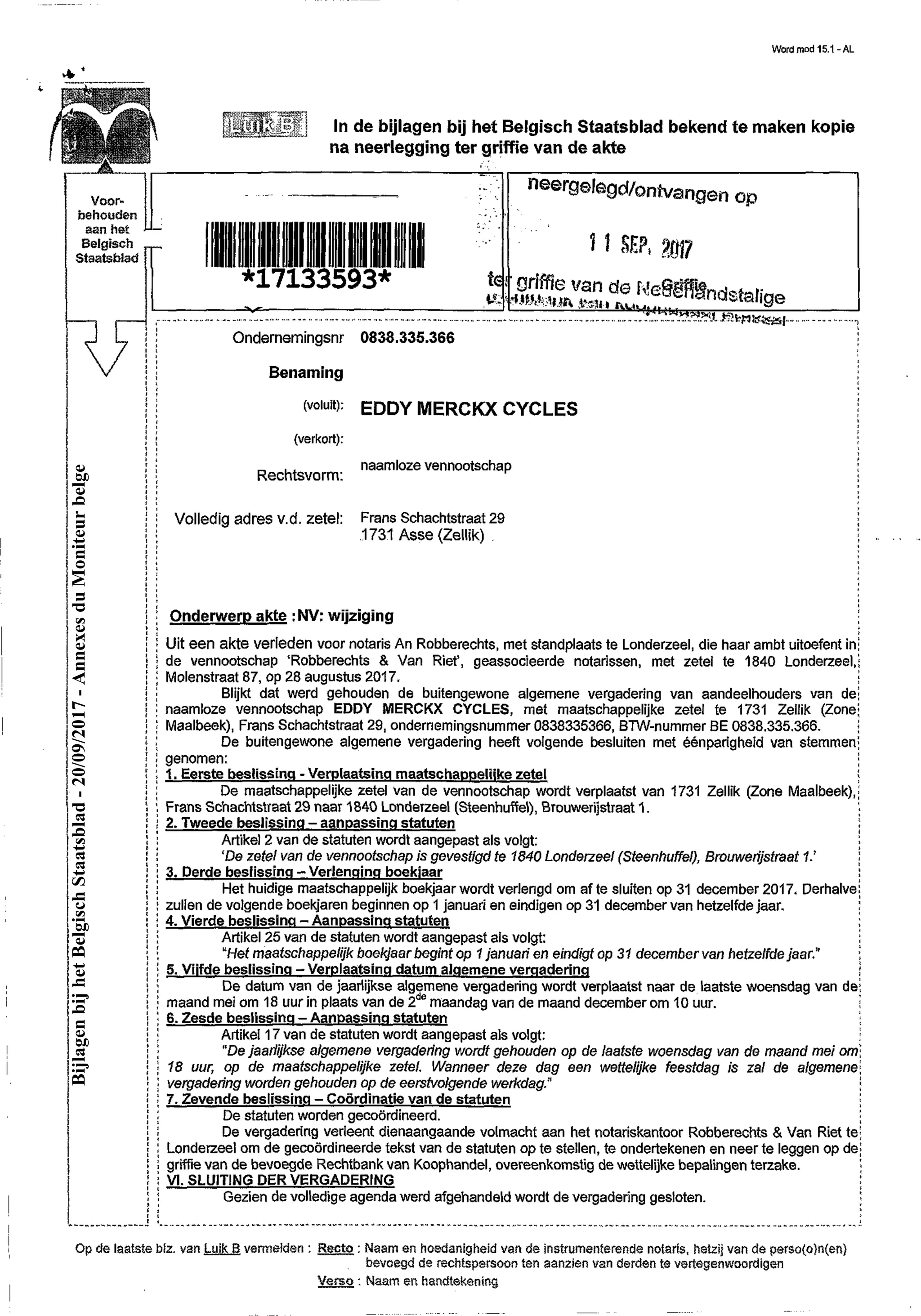 BijlagenbijhetBelgischStaatsblad-20/09/2017-AnnexesduMoniteurbelge