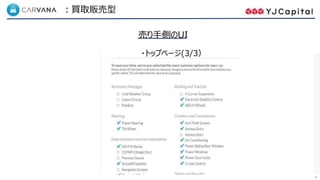 37
Carvana ：買取販売型
売り手側のUI
・トップページ(3/3）
 