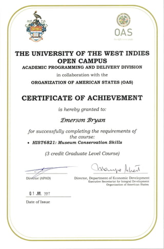University Certificate: Museum Conservation Skills