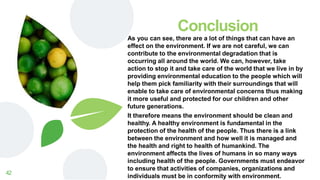 Conclusion About Invironment Issue Environmental Degradation | PPTX