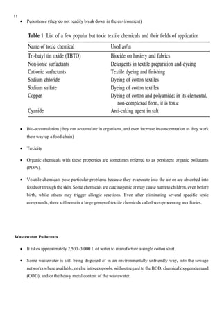 Environment impact assessment of textile industry | PDF
