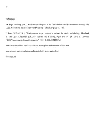Environment impact assessment of textile industry | PDF