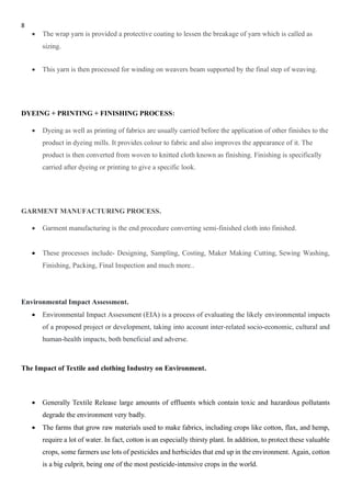 Environment impact assessment of textile industry | PDF