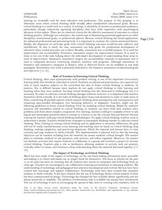 Rethinking Education: The Role of Critical Thinking in Schools (www.kiu ...
