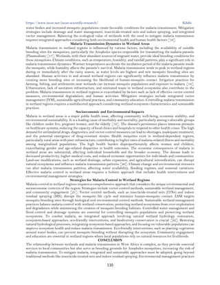 Wetlands and Malaria Transmission Dynamics in West African Ecosystems ...