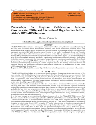 Partnerships for Progress: Collaboration between Governments, NGOs, and ...