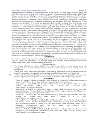 Attitude and Practices towards Pain Management among Nurses working at ...