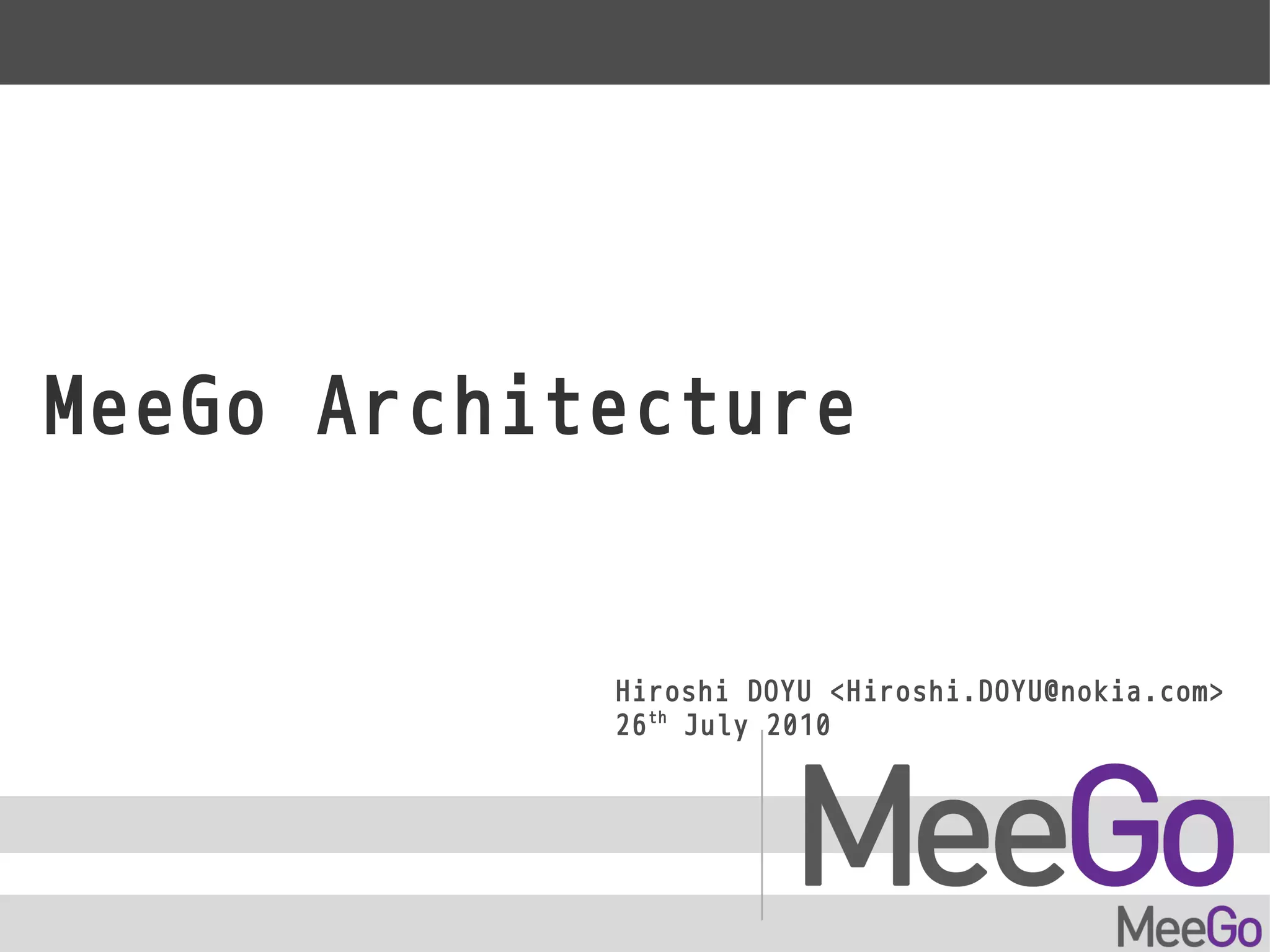 MeeGo Architecture | PDF | Operating Systems | Computer Software and ...