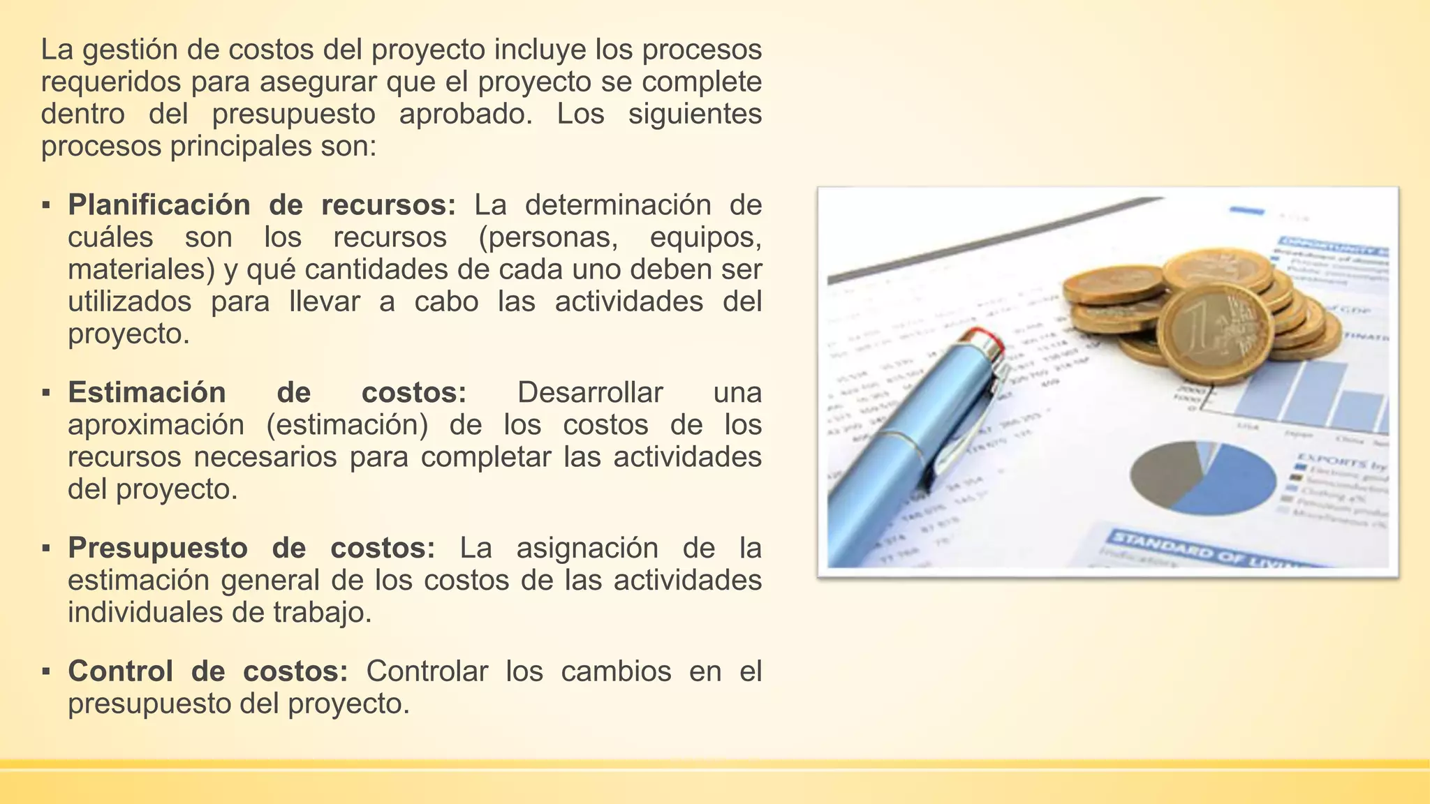 Gestión de Costos del Proyecto | PPTX