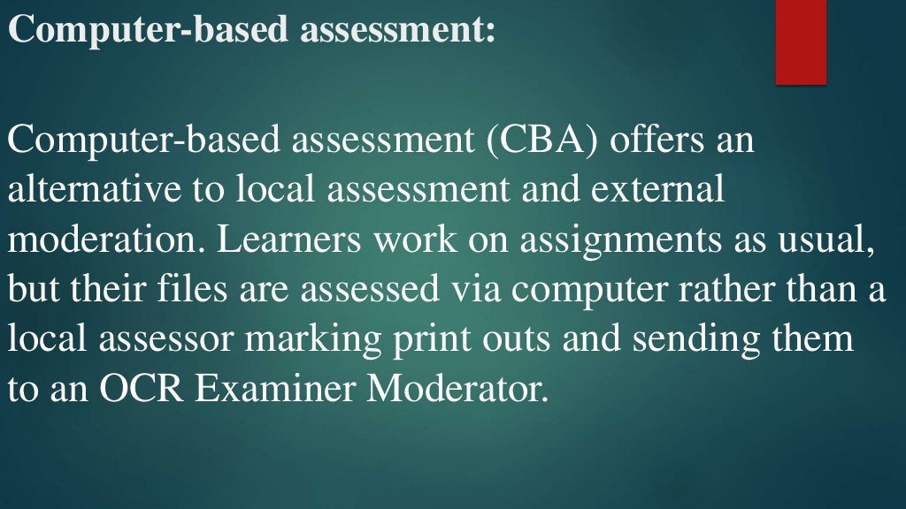 E assessment
