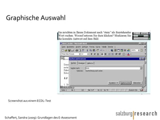 Graphische Auswahl Screenshot aus einem ECDL-Test 