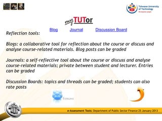 Reflection Tools Algorithm E assessment tools | PPTX