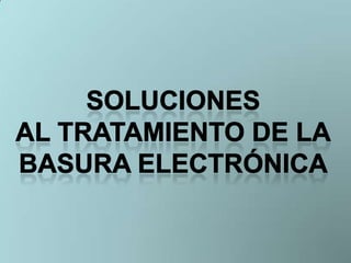 Los efectos sobre la salud de los seres humanosProfesionales de la salud alertan sobre los problemas que suponen para el organismo los materiales como el plomo, el arsénico, el selenio, el cadmio, el cromo y el níquel con los que están hechos estos desechos.