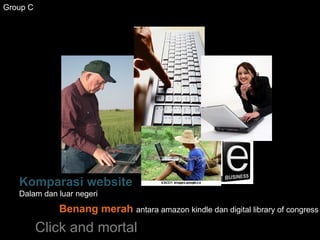 Komparasi website  Dalam dan luar negeri Benang merah  antara amazon kindle dan digital library of congress Click and mortal Group C 