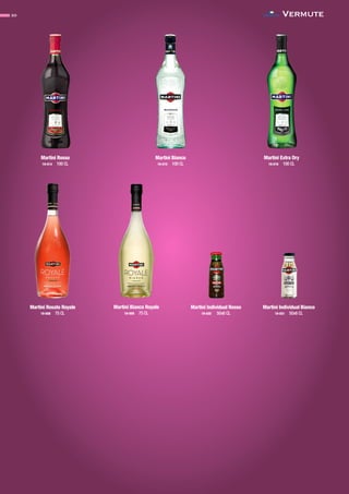Vermute30
Martini Rosso
19-014 100 CL
Martini Bianco
19-015 100 CL
Martini Bianco Royale
19-009 75 CL
Martini Extra Dry
19-016 100 CL
Martini Individual Bianco
19-021 50x6 CL
Martini Individual Rosso
19-020 50x6 CL
Martini Rosato Royale
19-008 75 CL
CONTACTO
 
