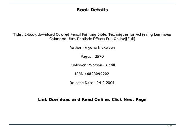 E Book Download Colored Pencil Painting Bible Techniques For Achievi