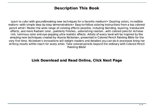 E Book Download Colored Pencil Painting Bible Techniques For Achievi