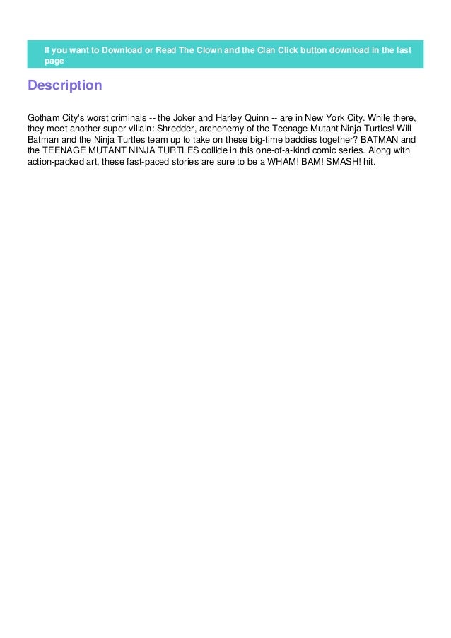 E Book Download The Clown And The Clan By Matthew K Manning Full O
