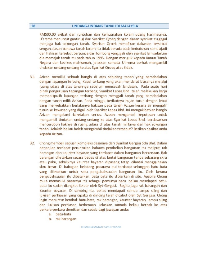 Undang Undang Tanah Di Malaysia