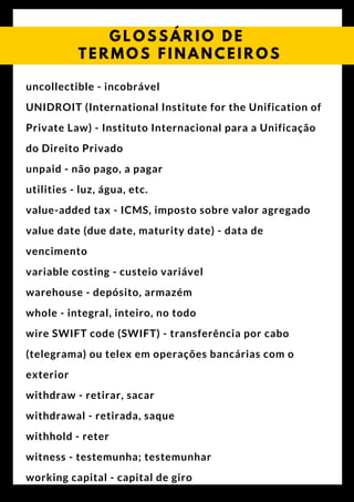 Glossário de Termos Financeiros: Inglês / Português | PDF