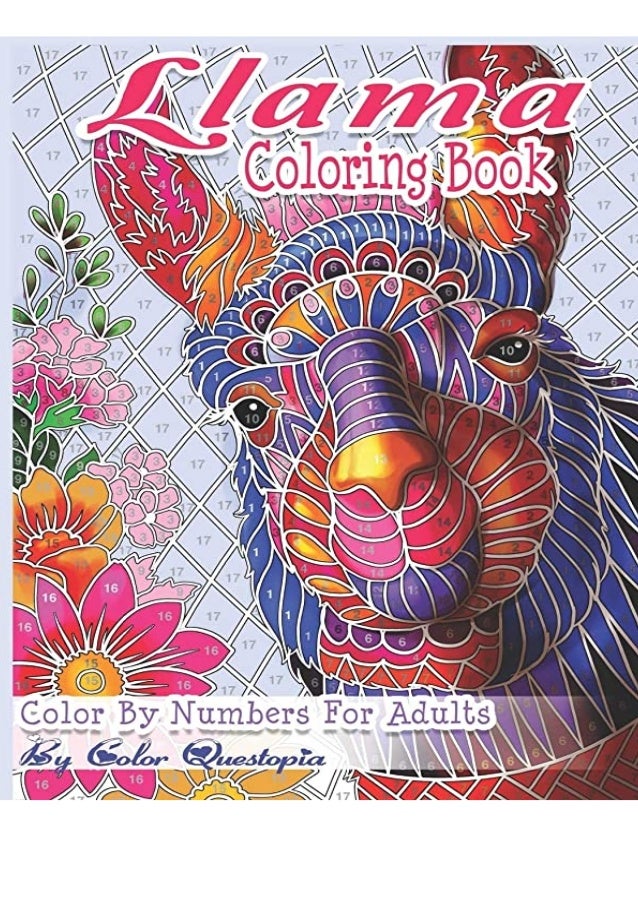 Download E Book Llama Coloring Book Color By Numbers For Adults Llama Gift F
