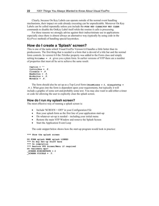 Begin Block Visual Foxpro Code E book visual foxpro | PDF