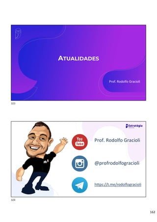 162
ATUALIDADES
Prof. Rodolfo Gracioli
Prof. Rodolfo Gracioli
@profrodolfogracioli
https://t.me/rodolfogracioli
323
324
 