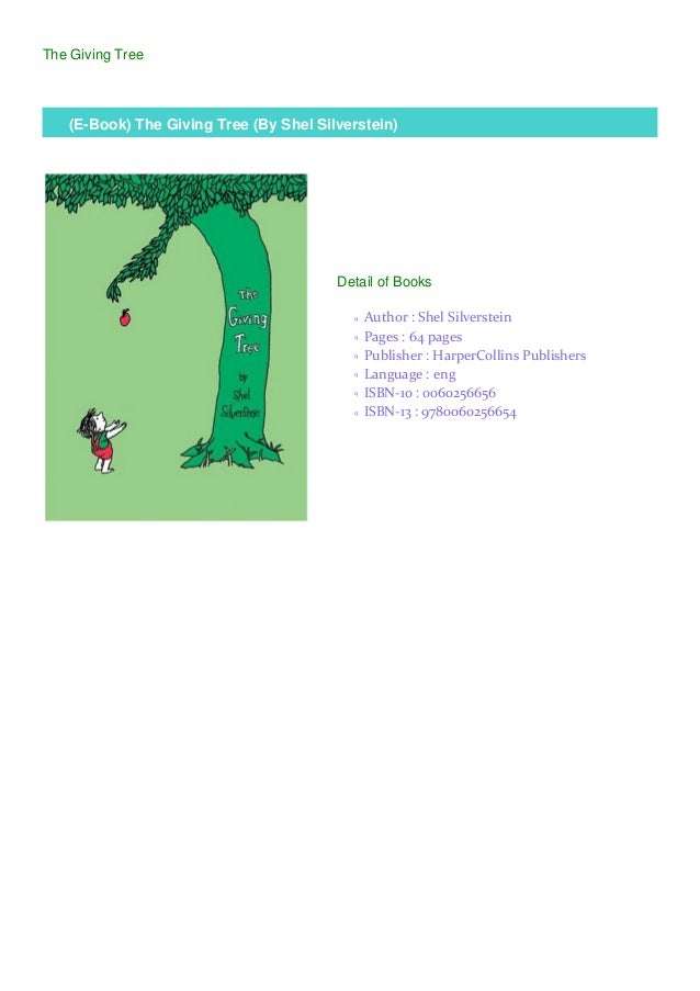 E Book The Giving Tree By Shel Silverstein