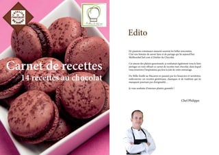 Carnet de recettes - 14 recettes au chocolat avec l'Atelier du
