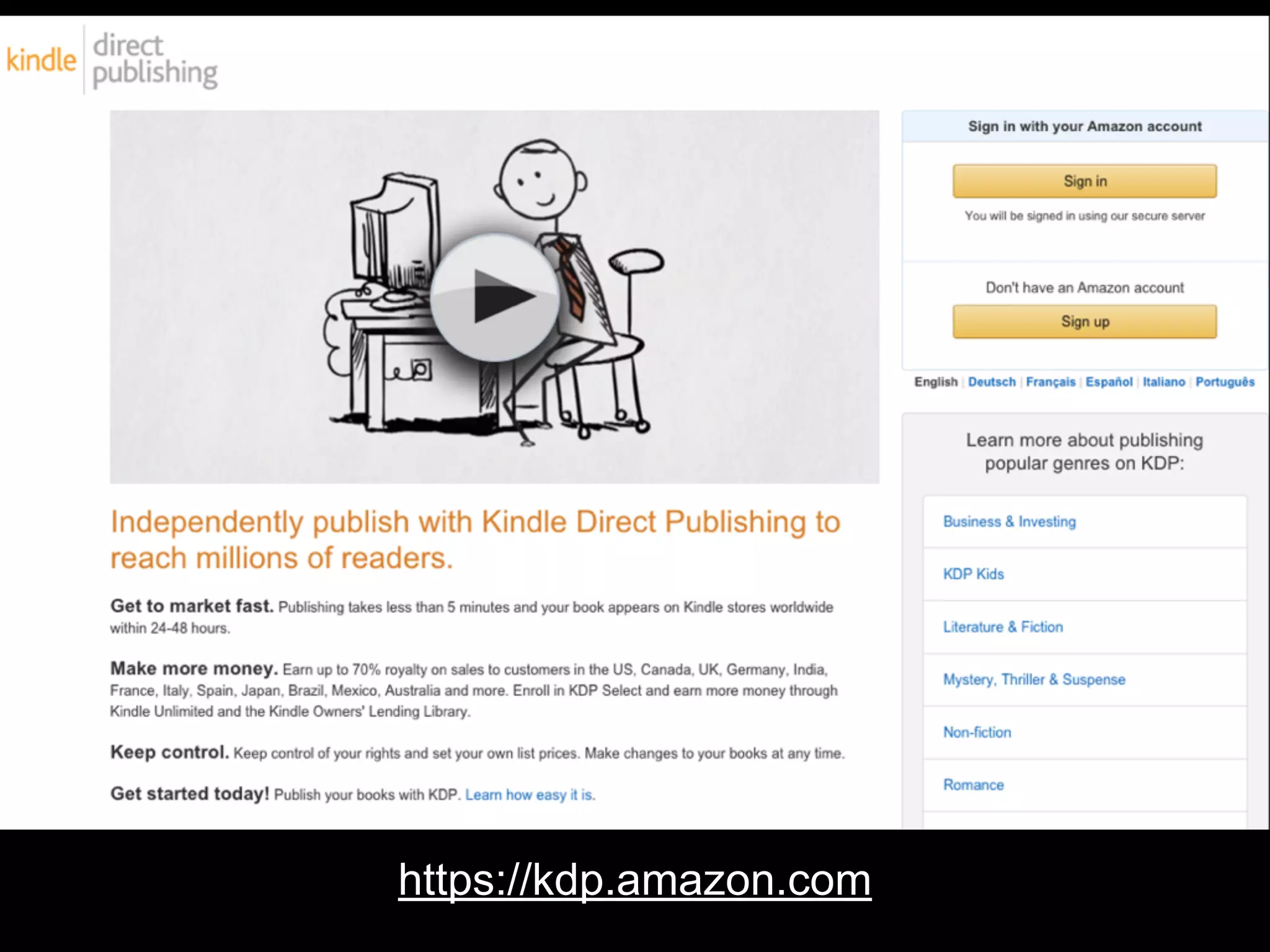https://kdp.amazon.com 
 