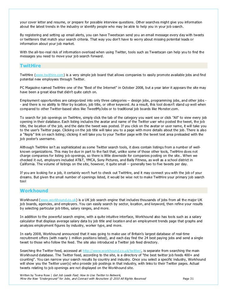 e book get job leads fast using twitter does bae filter out resumes without cover letters
