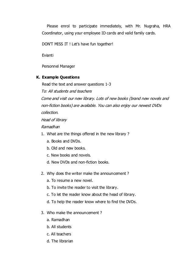 Kumpulan Teks dalam Bahasa Inggris