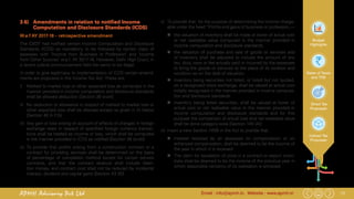 17Email : info@apmh.in. Website : www.apmh.inAPMH Advisory Pvt Ltd
Budget
Highlights
Rates of Taxes
and TDS
Direct Tax
Proposals
Indirect Tax
Proposals
3.6) 	 Amendments in relation to notified Income
Computation and Disclosure Standards (ICDS)
W.e.f AY 2017-18 – retrospective amendment
The CBDT had notified certain Income Computation and Disclosure
Standards (ICDS) as mandatory to be followed by certain class of
assesses with ‘Income from Business or Profession’ and ‘Income
from Other Sources’ w.e.f. AY 2017-18. However, Delhi High Court, in
a recent judicial pronouncement held the same to be illegal.
In order to give legitimacy to implementation of ICDS certain amend-
ments are proposed in the Income Tax Act. These are,
i)	 Marked to market loss or other expected loss as computed in the
manner provided in income computation and disclosure standards
shall be allowed deduction [Section 36 (xviii)]
ii)	 No deduction or allowance in respect of marked to market loss or
other expected loss shall be allowed except as given in iii) below
[Section 40 A (13)]
iii)	 Any gain or loss arising on account of effects of changes in foreign
exchange rates in respect of specified foreign currency transac-
tions shall be treated as income or loss, which shall be computed
in the manner provided in ICDS as notified [Section 36 (xviiii)]
iv)	To provide that profits arising from a construction contract or a
contract for providing services shall be determined on the basis
of percentage of completion method except for certain service
contracts, and that the contract revenue shall include reten-
tion money, and contract cost shall not be reduced by incidental
interest, dividend and capital gains [Section 43 (B)]
v)	 To provide that, for the purpose of determining the income charge-
able under the head “Profits and gains of business or profession,—
„„ the valuation of inventory shall be made at lower of actual cost
or net realizable value computed in the manner provided in
income computation and disclosure standards.
„„ the valuation of purchase and sale of goods or services and
of inventory shall be adjusted to include the amount of any
tax, duty, cess or fee actually paid or incurred by the assessee
to bring the goods or services to the place of its location and
condition as on the date of valuation.
„„ inventory being securities not listed, or listed but not quoted,
on a recognised stock exchange, shall be valued at actual cost
initially recognised in the manner provided in income computa-
tion and disclosure standards.
„„ inventory being listed securities, shall be valued at lower of
actual cost or net realisable value in the manner provided in
income computation and disclosure standards and for this
purpose the comparison of actual cost and net realisable value
shall be done category-wise [Section 145 (A)]
vi)	 Insert a new Section 145B in the Act to provide that
„„ Interest received by an assessee on compensation or on
enhanced compensation, shall be deemed to be the income of
the year in which it is received.
„„ The claim for escalation of price in a contract or export incen-
tives shall be deemed to be the income of the previous year in
which reasonable certainty of its realisation is achieved.
 