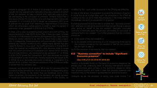 28Email : info@apmh.in. Website : www.apmh.inAPMH Advisory Pvt Ltd
Budget
Highlights
Rates of Taxes
and TDS
Direct Tax
Proposals
Indirect Tax
Proposals
cations to paragraph (5) of Article 5 to provide that an agent would
include not only a person who habitually concludes contracts on behalf
of the non-resident, but also a person who habitually plays a princi-
pal role leading to the conclusion of contracts. Similarly Action Plan 7
also recommends the introduction of an anti-fragmentation rule as per
paragraph 4.1 of Article 5 of OECD Model tax conventions, 2017 so as
to prevent the tax payer from resorting to fragmentation of functions
which are otherwise a whole activity in order to avail the benefit of
exemption under paragraph 4 of Article 5 of DTAAs.
Further, with a view to preventing base erosion and profit shifting, the
recommendations under BEPS Action Plan 7 have now been included
in Article 12 of Multilateral Convention to Implement Tax Treaty Related
Measures (herein referred to as ‘MLI’), to which India is also a signa-
tory. Consequently, these provisions will automatically modify India’s
bilateral tax treaties covered by MLI, where treaty partner has also
opted for Article 12. As a result , the DAPE provisions in Article 5(5) of
India’s tax treaties, as modified by MLI, shall become wider in scope
than the current provisions in Explanation 2 to section 9(1)(i). Similarly,
the anti-fragmentation rule introduced as per paragraph 4.1 of Article
5 of the OECD Model Tax Conventions, 2017 has narrowed the scope
of the exception under Article 5(4), thereby expanding the scope of PE
in DTAA vis-a-vis domestic provisions contained in Explanation 2 to
section 9(1)(i). In effect, the relevant provisions in the DTAAs are wider
in scope than the domestic law.
However, sub-section (2) of section 90 of the Act provides that the
provisions of the domestic law would prevail over corresponding provi-
sions in the DTAAs, to the extent they are beneficial. Since, in the
instant situations, the provisions of the domestic law being narrower
in scope are more beneficial than the provisions in the DTAAs, as
modified by MLI, such wider provisions in the DTAAs are inffective.
In view of the above, it is proposed to amend the provision of section
9 of the Act so as to align them with the provisions in the DTAA as
modified by MLI so as to make the provisions in the treaty effective.
Accordingly, clause (i) of sub-section (1) of section
9 is being proposed to be amended to provide that “ business connec-
tion” shall also include any business activities carried through a person
who, acting on behalf of the non-resident, habitually concludes
contracts or habitually plays the principal role leading to conclusion of
contracts by the non-resident . It is further proposed that the contracts
should be-
(i) 	 in the name of the non-resident; or
(ii) 	for the transfer of the ownership of, or for the granting of the right to
use, property owned by that non-resident or that the non-resident
has the right to use; or
(iii) 	for the provision of services by that non-resident.
8.3) 	 “Business connection” to include “Significant
Economic presence”
		 (Sec 9 W.e.f 01.04.2019 AY 2019-20)
Taxation of business profits on the basis of economic allegiance has
always been the underlying basis of existing international taxation
rules. Economists gave primacy to the economic allegiance rather
than physical location and made it clear that physical presence was
important only to the extent it represented the economic location.
Ordinarily, as per the allocation of taxing rules under Article 7 of
 